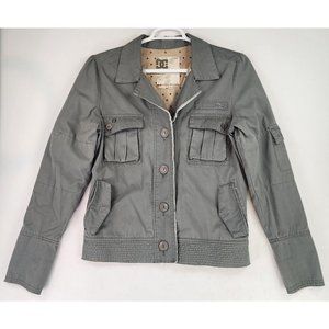DC Jacket Womens XLarge Green Military Style Distressed Frayed Casual Outdoor